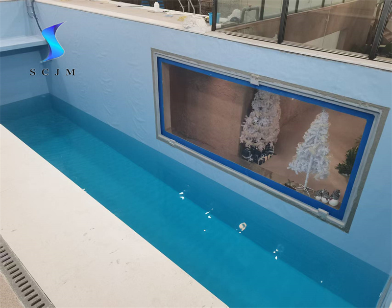 北京室内潜水池胶膜铺装完成
