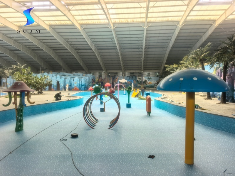 北京室内儿童水上乐园胶膜铺装完成